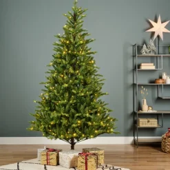 Kaemingk Albero di Natale Allison Illuminato h240Ø152cm PE+PVC- Alberi Di Natale Slim|Alberi Di Natale Medi