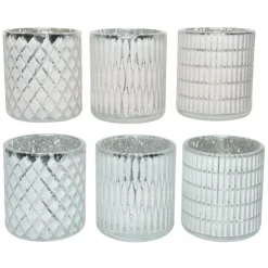 Kaemingk Bicchiere Bianco Porta Tea Light h 9 cm. Pezzo Singolo- Oggetti Per La Tavola