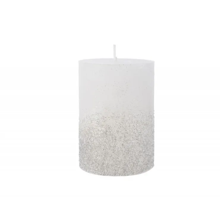 Kaemingk Candela decorata con glitter 10 cm.- Candele E Accessori