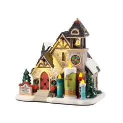 Lemax Candlelight Church con Alimentatore 4.5V Cod. 55310- Edifici Illuminati|Novità Lemax Natale 2025