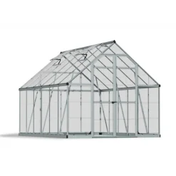 Canopia Octave Trasparente Serra Da Giardino in Policarbonato 367X244X229 cm Argento- Serra Da Giardino Canopia