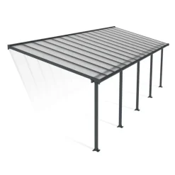 Canopia Olympia Pergola Addossata in Alluminio 3X9.2 m Grigio- Pergole