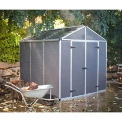 Canopia Rubicon Casetta Da Giardino in Policarbonato Ultra Resistente 229X237X235 cm Grigio Scuro- Casette Da Giardino Piccole