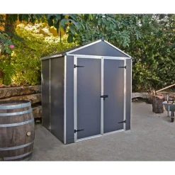 Canopia Rubicon Casetta Da Giardino in Policarbonato Ultra Resistente 154X185X217 cm Grigio Scuro- Casette Da Giardino Piccole