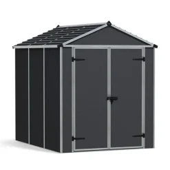 Canopia Rubicon Casetta Da Giardino in Policarbonato Ultra Resistente 229X185X217 cm Grigio Scuro- Casette Da Giardino Piccole