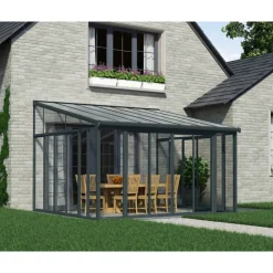 Canopia San Remo Pergola Chiusa in Alluminio 4X4.4 m Grigio- Verande|Pergole