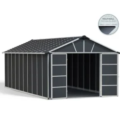 Canopia Yukon Casetta Da Giardino in Policarbonato 643X332X252 cm Grigio Pavimento Incluso- Casette Da Giardino Grandi
