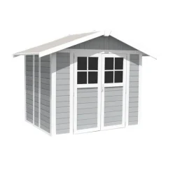 Grosfillex Casetta da Giardino in Resina DECO 5 LIGHT GREY- Casette In Resina Grosfillex|Casette Da Giardino Medie