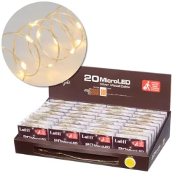 Lotti Catena 20 MicroLED BIANCO CALDO Luce Fissa- Luci Di Natale|Luci Di Natale