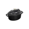 Staub Cocotte Ovale Maialino 17 cm Nera in Ghisa- Cocotte Ovali