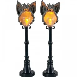 Lemax Gargoyle Lamp Post Set of 2 B/O 4.5V Cod. 14829- Luci E Alimentatori|Luci E Alimentatori