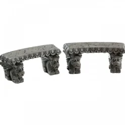 Lemax Gargoyle Stone Benches Set Of 2 Cod. 84370- Accessori|Accessori