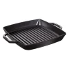 Staub Griglia 2 Manici 28 x 28 cm Nero in Ghisa- Bistecchiere Griglie E Gratelle
