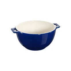 Staub Insalatiera con Manico 18 cm Blu Scura in Ceramica- Bowl E Insalatiere