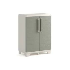 Keter Armadio Basso Wood Grain - ISTA 6 - 68X39X97H- Armadi Da Esterno|Armadi In Resina