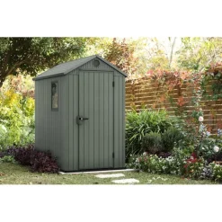 Keter Casetta da Giardino in Resina DARWIN 4x6 Green- Casette In Resina Keter|Casette Da Giardino Piccole