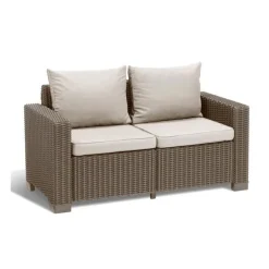 Keter Divano 2 Posti CALIFORNIA Cappuccino- Divani E Set Da Giardino|Divani E Set Da Giardino