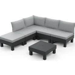 Keter Set Lounge Modulare ELEMENTS Grafite- Divani E Set Da Giardino|Divani E Set Da Giardino