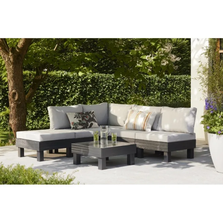 Keter Set Lounge Modulare ELEMENTS Grafite- Divani E Set Da Giardino|Divani E Set Da Giardino