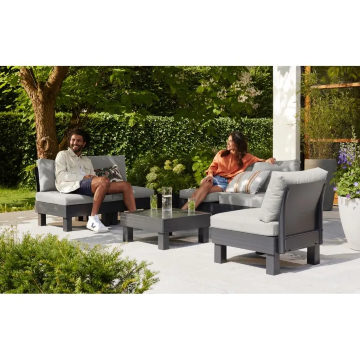 Keter Set Lounge Modulare ELEMENTS Grafite- Divani E Set Da Giardino|Divani E Set Da Giardino