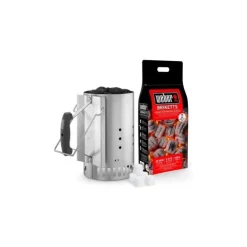 Weber Kit Ciminiera e 2 kg di Brichetti e 3 Accendifuoco Cod. 17631- Prodotti Per Affumicatura|Accessori Bbq A Carbone Weber