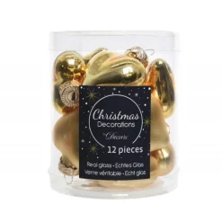 Kaemingk Mini cuori in vetro da appendere. Set di 12- Palline Di Natale|Addobbi Per Albero Di Natale