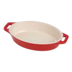 Staub Pirofila Gratin Ovale 22 cm Rossa in Ceramica- Piatti Pirofile E Vassoi