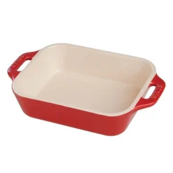 Staub Pirofila Gratin Rettangolare 19 x 12 cm Rossa in Ceramica- Piatti Pirofile E Vassoi