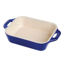 Staub Pirofila Gratin Rettangolare 26 x 17 cm Blu Scura in Ceramica- Piatti Pirofile E Vassoi
