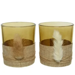 Kaemingk Porta candela in vetro 8 cm. Pezzo Singolo- Candele E Accessori