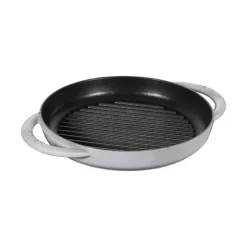 Staub Pure Grill 22 cm Grigio Graphite in Ghisa- Bistecchiere Griglie E Gratelle