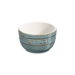 Staub Ramekins 8 cm Ancient Turquoise in Ceramica- Mini Cocotte E Ramekin
