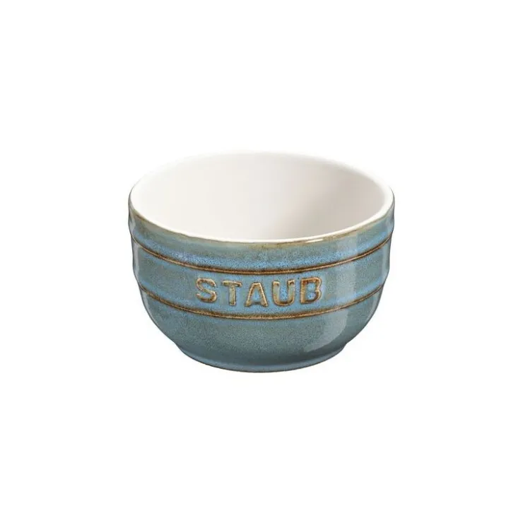 Staub Ramekins 8 cm Ancient Turquoise in Ceramica- Mini Cocotte E Ramekin