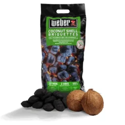Weber Sacco da 4 kg di Bricchetti di guscio di noce di cocco Cod. 18401- Prodotti Per Affumicatura|Combustibili Per Barbecue