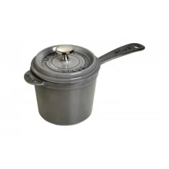 Staub Sauce Pan Rotonda 18 cm Grigio Graphite in Ghisa- Pentole E Tegami