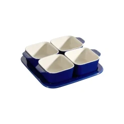 Staub Set Aperitivo 19 x 19 cm Blu Scuro Set di 5 in Ceramica- Utensili E Accessori