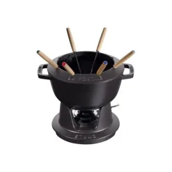 Staub Set Fonduta Gourmet 20 cm Nero in Ghisa- Set Fonduta E Crepiere