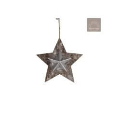 Edelman Stella Da Appendere Media In Legno E Latta- Palline Di Natale|Addobbi Per Albero Di Natale