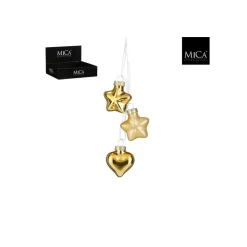 Edelman Stella o Cuore Color Oro. Pezzo Singolo.- Addobbi Per Albero Di Natale