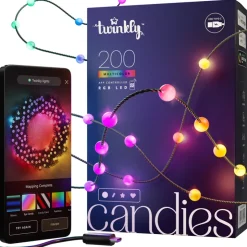 Twinkly CANDIES a Sfera Luci di Natale Smart 200 Led RGB II Generazione Cavo Verde- Twinkly Home|Twinkly Strings