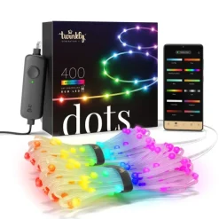 Twinkly DOTS Striscia 20 m 400 Led RGB BT + WiFi Cavo Trasparente- Twinkly Home|Luci Di Natale