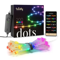 Twinkly DOTS Striscia 10 m 200 Led RGB BT + WiFi Cavo Trasparente- Twinkly Home|Luci Di Natale