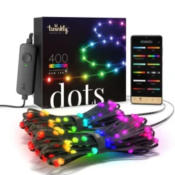 Twinkly DOTS Striscia 20 m 400 Led RGB BT + WiFi Cavo Nero- Twinkly Home|Luci Di Natale