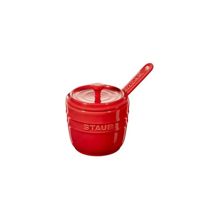 Staub Zuccheriera con Cucchiaio 9 cm Rossa in Ceramica- Contenitori